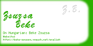 zsuzsa beke business card